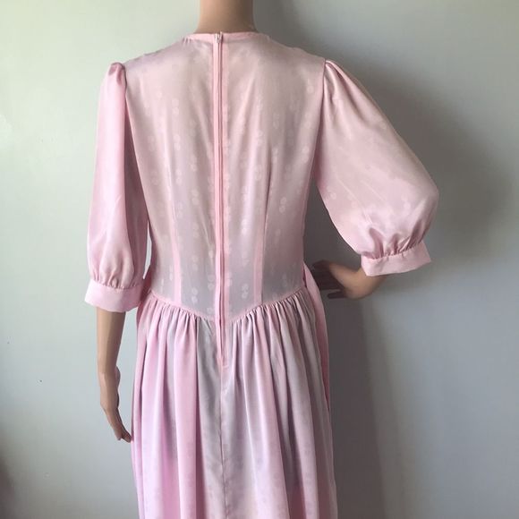 Silky Pink Vintage Cottagecore Dress - Picture 14 of 16